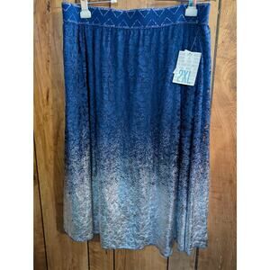 Lularoe Skirt Womens PLus‎ Size 2xl XXL Blue Silver Lace Lined New w/tag Stretch